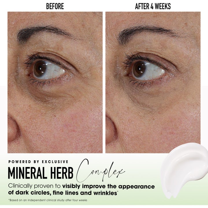 bareMinerals Skinlongevity Revitalizing Eye cream 15 g ögonkräm ger resultat mot mörka ringar före och efter 4 veckor.