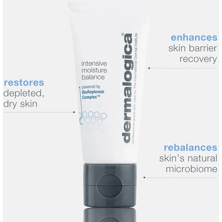 Dermalogica Intensive Moisture Balance 100 ml fuktbalans dagkräm i vit tub som stärker hudens barriär och mikrobiom.