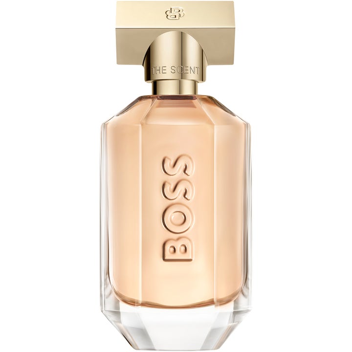 Hugo Boss Boss The Scent For Her 100ml edp i facetterad glasflaska med persikofärgad vätska och guldkork