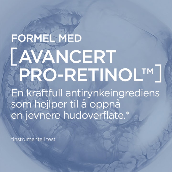 L'Oréal Paris Revitalift Eye Cream 15 ml antirynk med Pro-Retinol som ger en jämnare hudyta i blå grafik