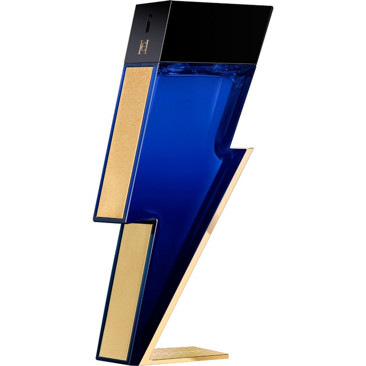 Carolina Herrera Bad Boy Cobalt Absolute 100 ml eau de parfum i en blixtformad flaska av blått glas med gulddetaljer