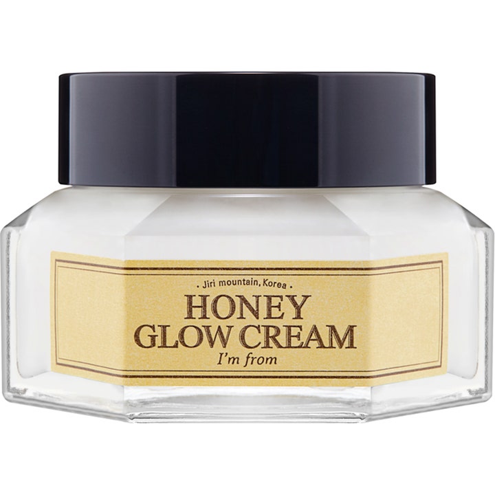 I'm From Honey Glow Cream 50 g honungkräm som ger lyster i en sexkantig glasburk med svart lock