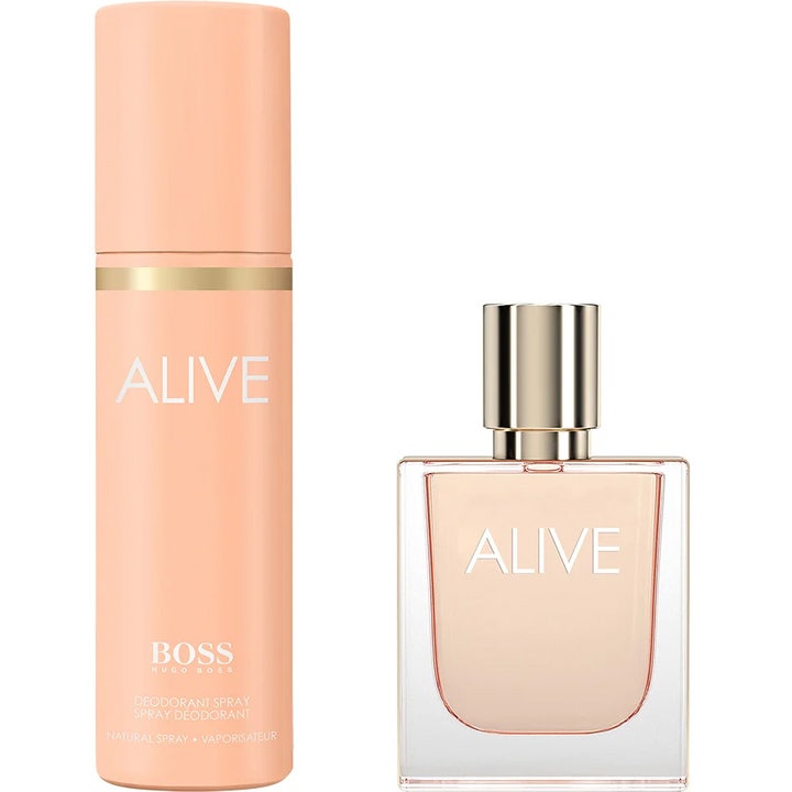 Hugo Boss BOSS Alive Set 130 ml boss alive duo parfymset med persikofärgad glasflaska och matchande sprayflaska