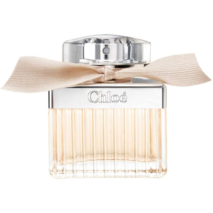 Chloé Chloé Eau de Parfum 50 ml blommig parfym i räfflad glasflaska med silvertopp och beige rosett
