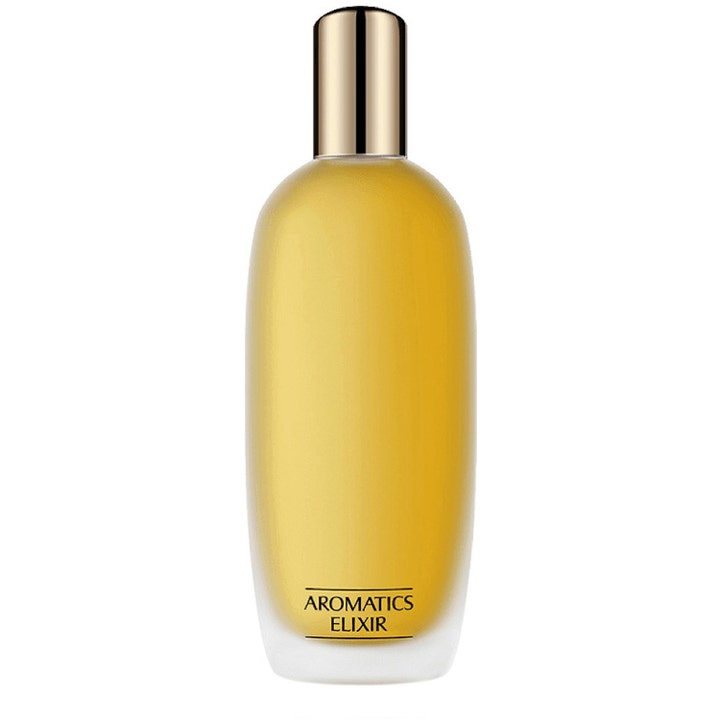 Clinique Aromatics Elixir Eau de Parfum 25 ml parfym för kvinnor i en frostad glasflaska med guldfärgad kork