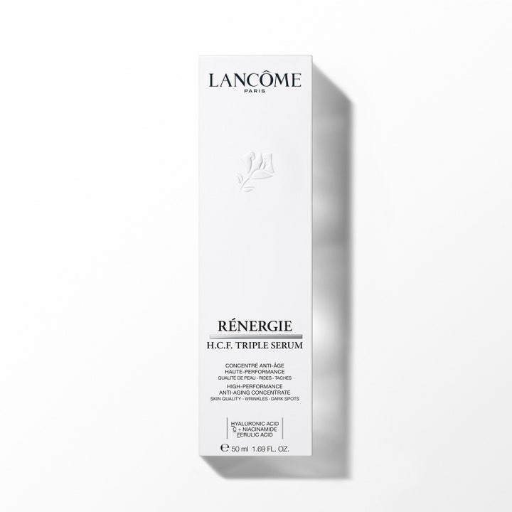 Lancôme Rénergie H.C.F. Triple Serum 50 ml i vit ytterkartong som ger fastare hud med hyaluronsyra.