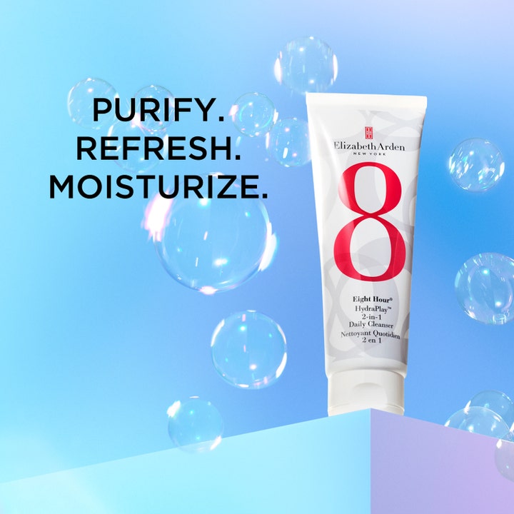 Elizabeth Arden Eight Hour Hydraplay Cleanser 125 ml återfuktande ansiktsrengöring i tub bland såpbubblor