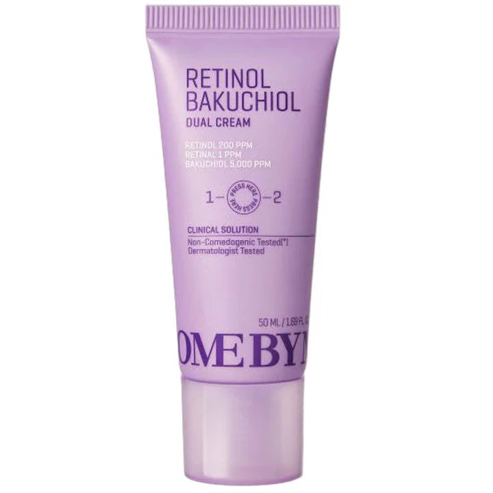 Some By Mi Retinol Bakuchiol Dual Cream 50 ml förnyande ansiktskräm med retinol i en ljuslila tub med lila lock