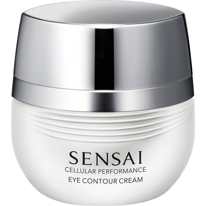 Sensai Cellular Performance Eye Contour Cream 15 ml ögonkräm i lyxig vit burk med silverlock.