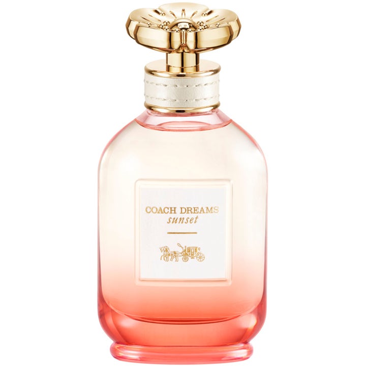 Coach Dreams Sunset 60 ml blommig parfym eau de parfum dam i glasflaska med färgtonat glas och guldlock som en blomma