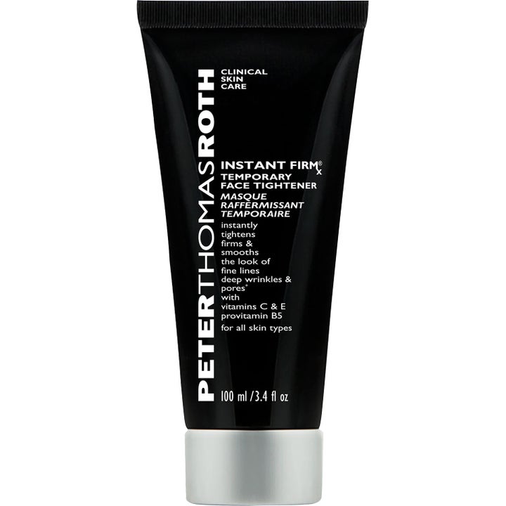 Peter Thomas Roth Instant Firmx Face Tightener 100 ml uppstramande ansiktsmask i svart plasttub med silverfärgat lock.
