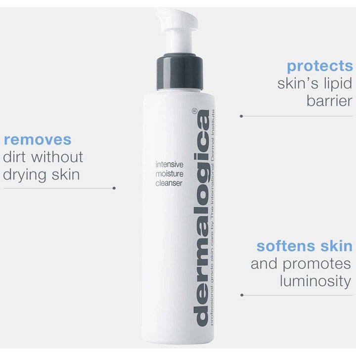 Dermalogica Intensive Moisture Cleanser 150 ml daglig rengöringskräm i vit pumpflaska som bevarar fukt och ger lyster
