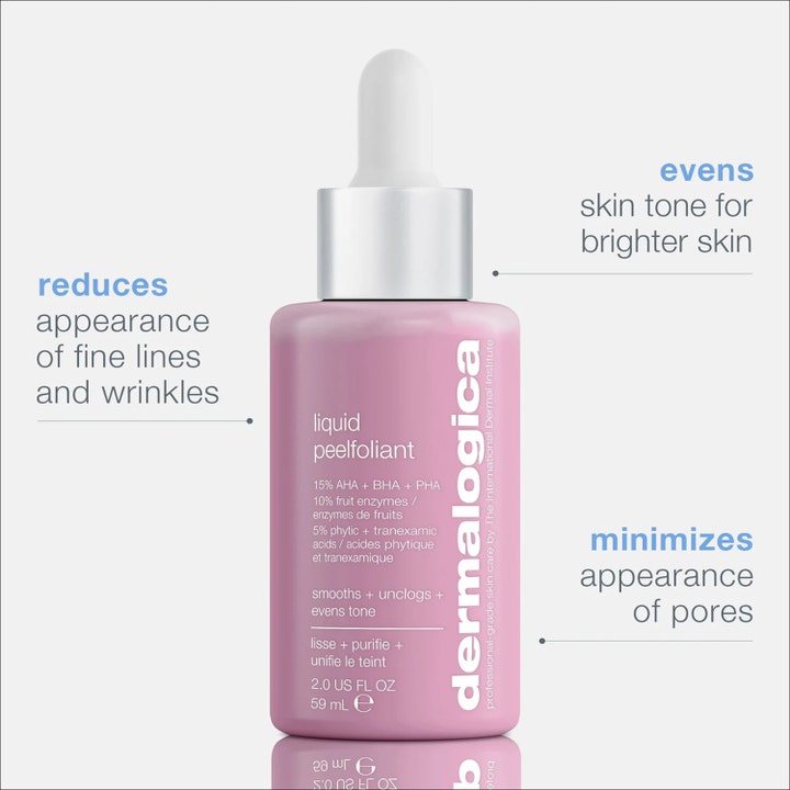 Dermalogica Daily Liquid Peelfoliant 59 ml AHA BHA ansiktspeeling i rosa flaska som reducerar fina linjer och porer.