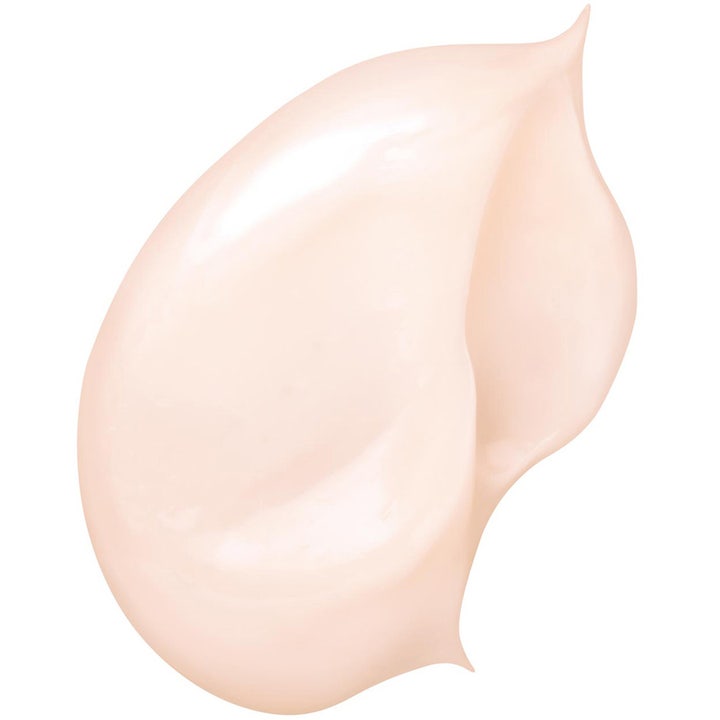Clarins Super Restorative Day Cream 50 ml intensivt återfuktande dagkräm visar en mjuk ljusrosa krämig textur.