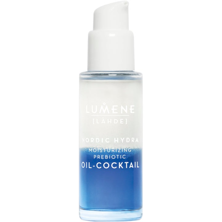 Lumene Nordic Hydra Oil-Cocktail 30 ml lumene ansiktsolja ger djupverkande återfuktning i en tvådelad blå och klar flaska