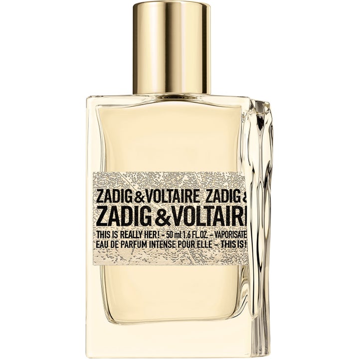 Zadig & Voltaire This Is Really Her! 50 ml intensiv eau de parfum dam i glasflaska med guldlock och ojämn kant
