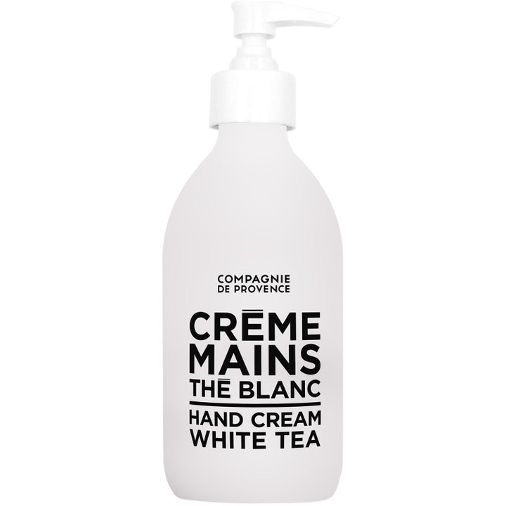 Compagnie de Provence White Tea Hand Cream 300 ml handkräm daglig vård i vit frostad glasflaska med pump