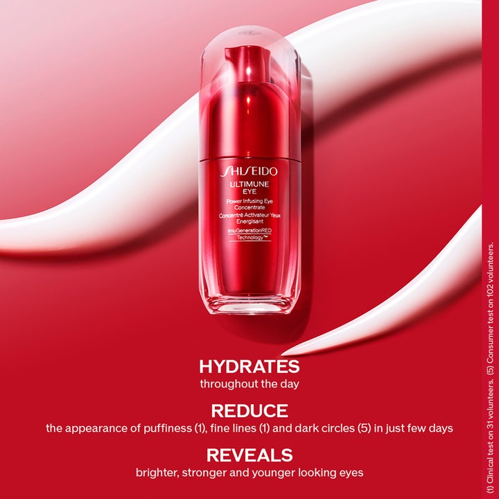 Shiseido Ultimune Power Infusing Eye Concentrate 15 ml anti age ögonkräm för mörka ringar i röd pumpflaska