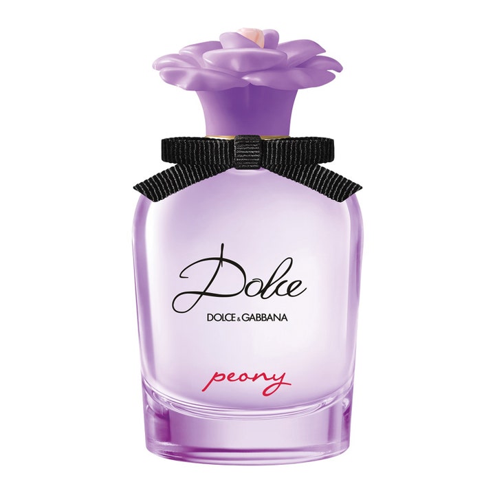 Dolce & Gabbana Dolce Peony Eau de Parfum 50ml blommig parfym i lila flaska med svart rosett och blomformat lock