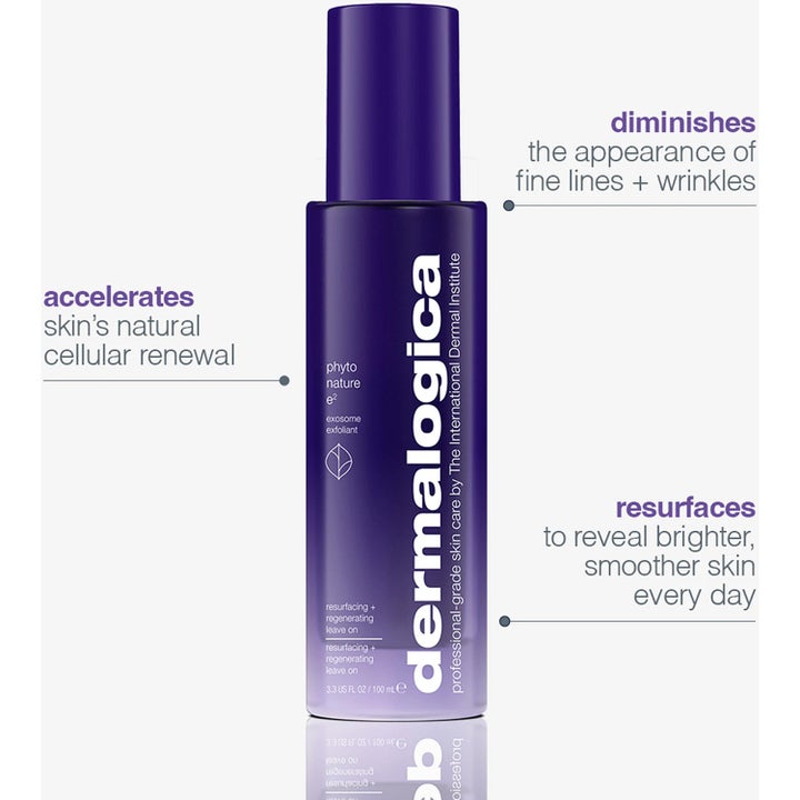 Dermalogica Phyto Nature E2 100 ml exfolierande serum i lila flaska som minskar rynkor och främjar cellförnyelse
