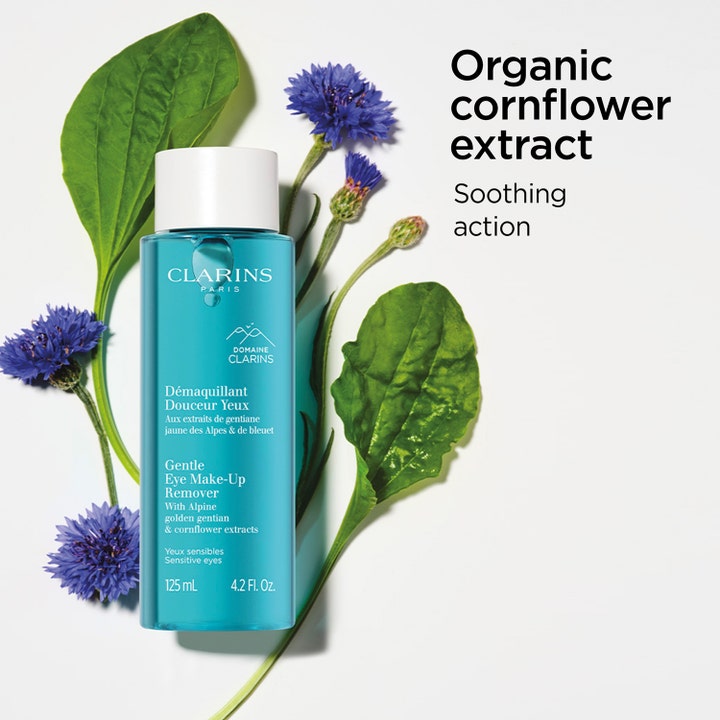 Clarins Gentle Eye Make-Up Remover 125 ml för känsliga ögon med blåklintsextrakt och lugnande verkan