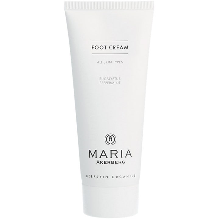 Maria Åkerberg Foot Cream lugnande mjukgörande fotkräm med eukalyptus och pepparmynta i en vit stilren plasttub