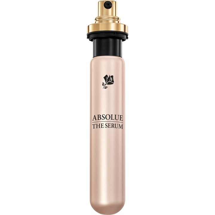 Lancôme Absolue The Serum 30 ml anti age lyxserum i guldfärgad glasflaska med tillhörande refill.