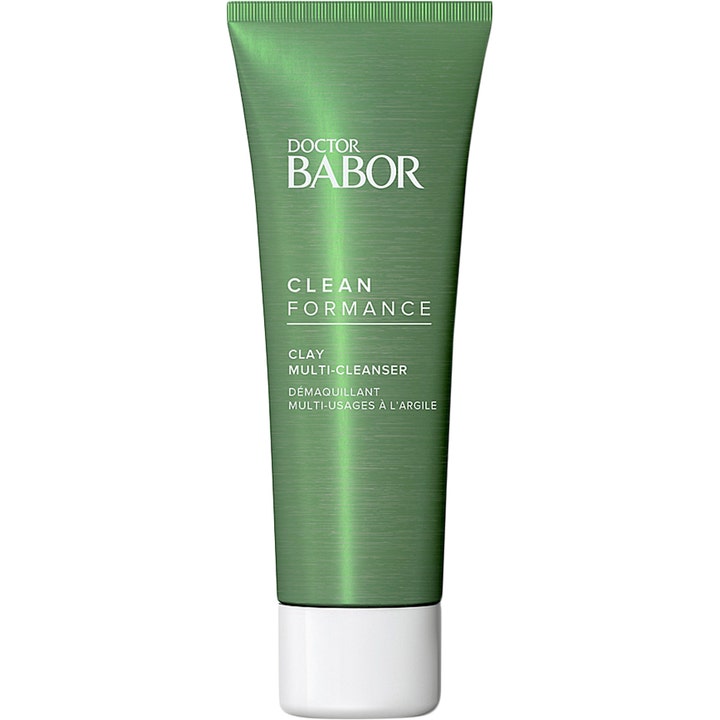 Doctor Babor Cleanformance Clay Multi-Cleanser djuprengöring ansiktsrengöring lera i grön tub med vitt lock.