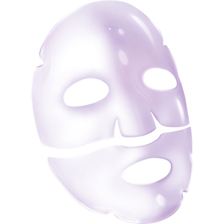 L'Oréal Paris Revitalift Filler Glass Skin Mask 1 st återfuktande ansiktsmask i två delar med glansig ljuslila finish.