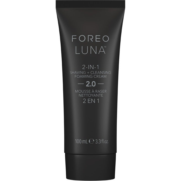 FOREO LUNA Shaving & Cleansing Foaming Cream 2.0 100 ml 2-i-1 ansiktsrengöring i en matt svart tub