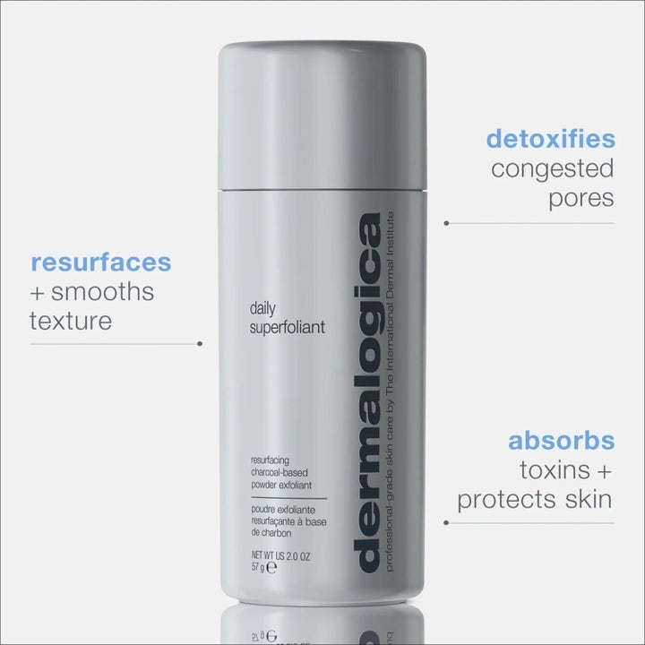 Dermalogica Daily Superfoliant Duo 2 x 57 g ansiktspeeling i grå flaska som ger slätare hy och detoxar porer med kol
