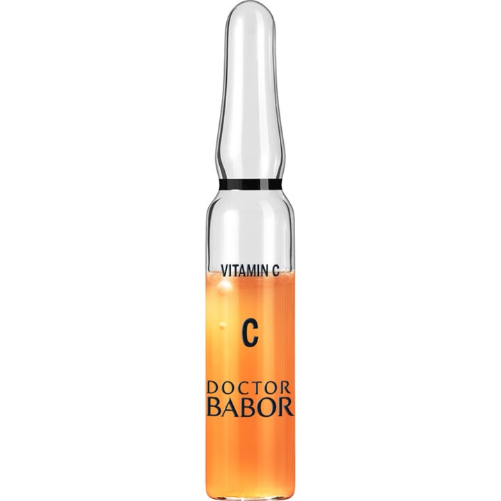 Doctor Babor Vitamin C 2 ml ampull behandling hudglöd i en genomskinlig glasampull med orange serum