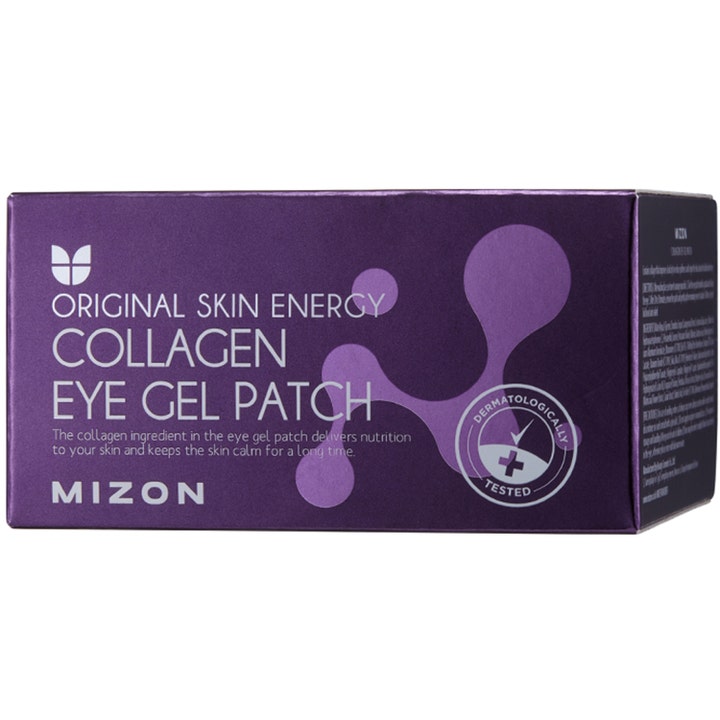 Mizon Collagen Eye Gel Patch 60 st återfuktande ögonmask i lila ytterförpackning som ger näring.