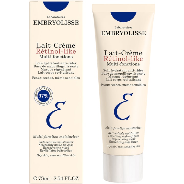 Embryolisse Lait-Crème Rétinol-Like 75 ml anti-age ansiktskräm i beige tub och ask ger fukt och motverkar rynkor.