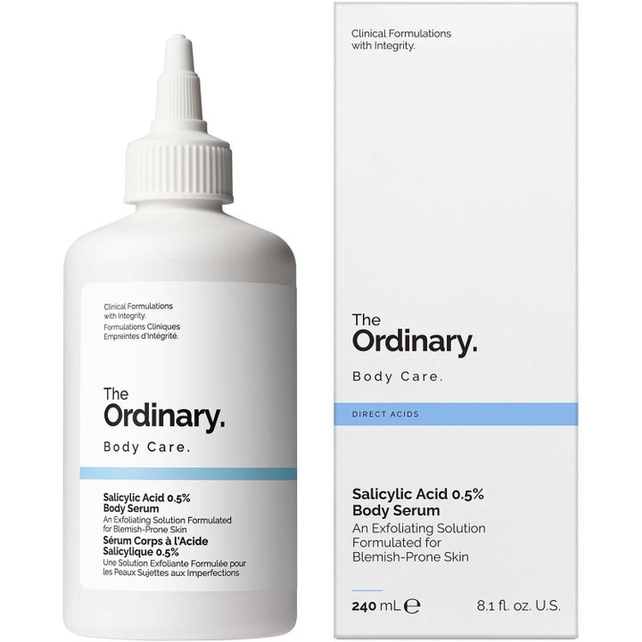 The Ordinary Salicylic Acid 0.5% Body Serum 240 ml exfolierande kroppsserum i vit plastflaska med ytterförpackning