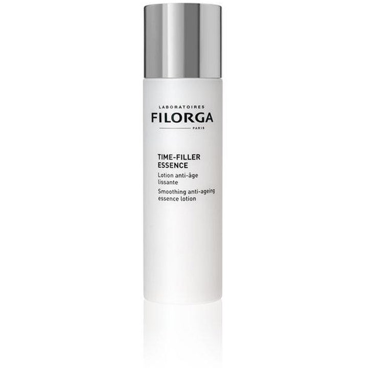 Filorga Time-Filler Essence utslätande anti age ansiktslotion i vit flaska med minimalistisk silverkork