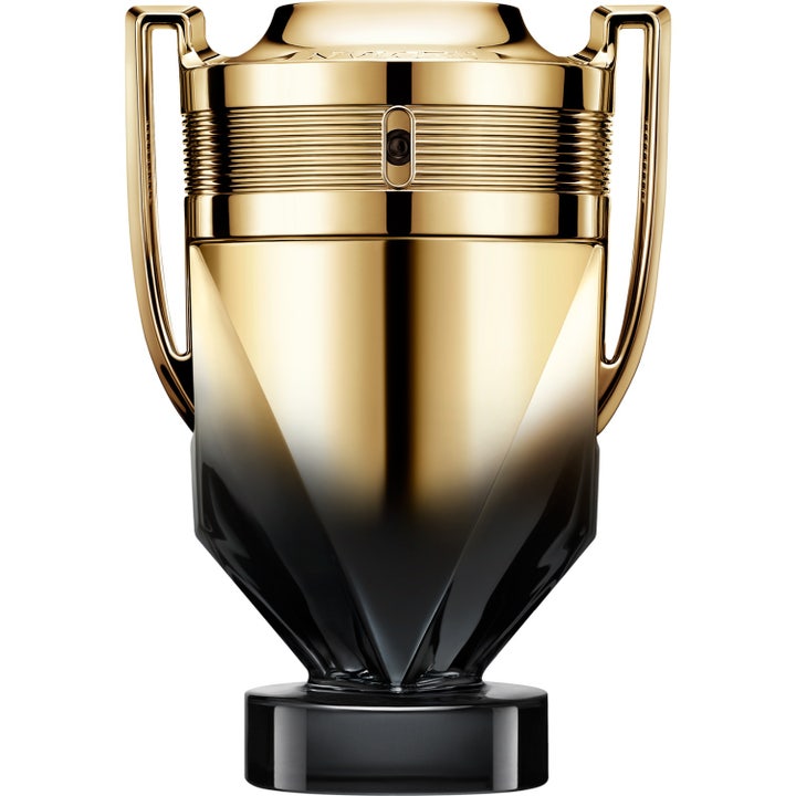 Rabanne Invictus Elixir Parfum 100 ml intensiv herrparfym i en guld- och svarttonad flaska formad som en pokal