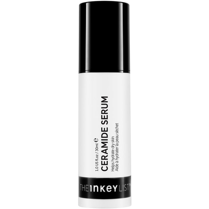 The Inkey List Ceramide Serum 30ml fuktgivande ansiktsserum för torr hy i vit minimalistisk flaska med svart lock