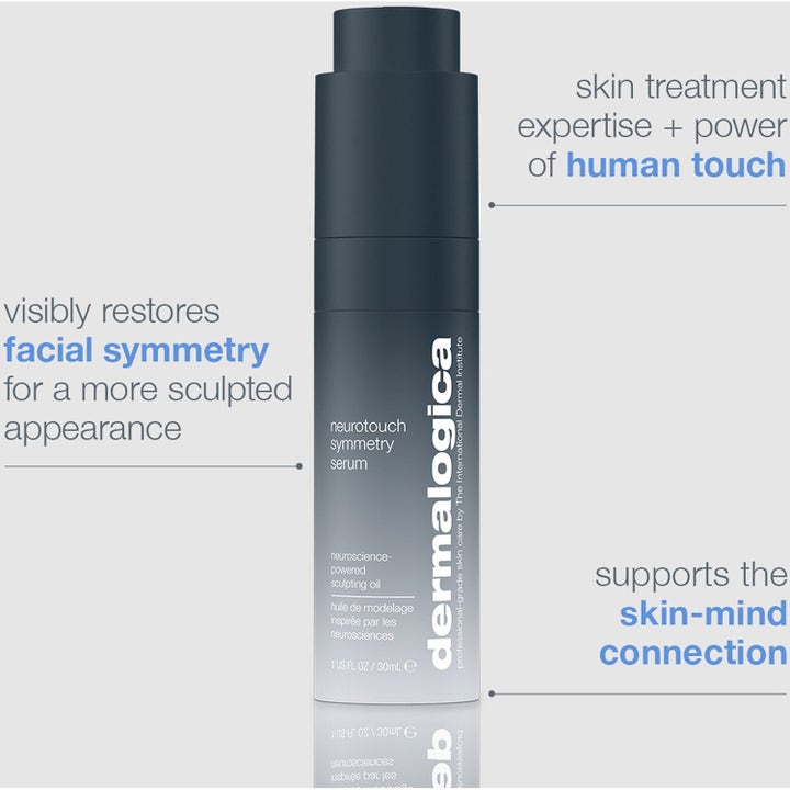 Dermalogica Neurotouch Symmetry Serum 30 ml skulpterande ansiktsserum i gråblå flaska som ger ökad symmetri.