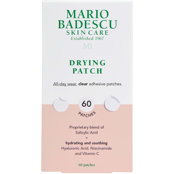 Mario Badescu Drying Patch 60 st aknebehandling plåster med salicylsyra i vit och persikofärgad ask