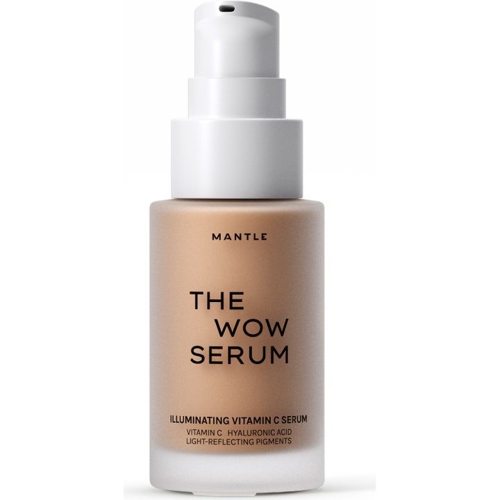 MANTLE The Wow Serum 30 ml lystergivande c vitamin serum för glöd med hyaluronsyra i frostat glas med vit pump