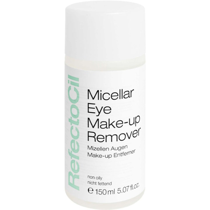 RefectoCil Micellar Eye Make-up Remover 150 ml effektiv ögonsminkborttagning i vit cylinderformad flaska