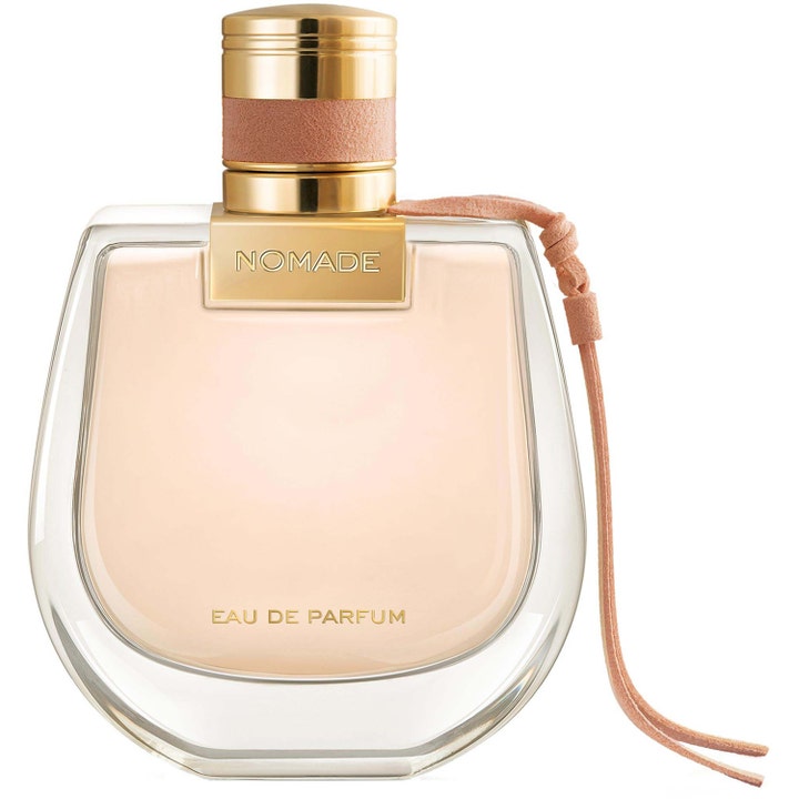 Chloé Nomade Eau de Parfum 75ml blommig parfym i rundad glasflaska med guldlock och rosa mockaband
