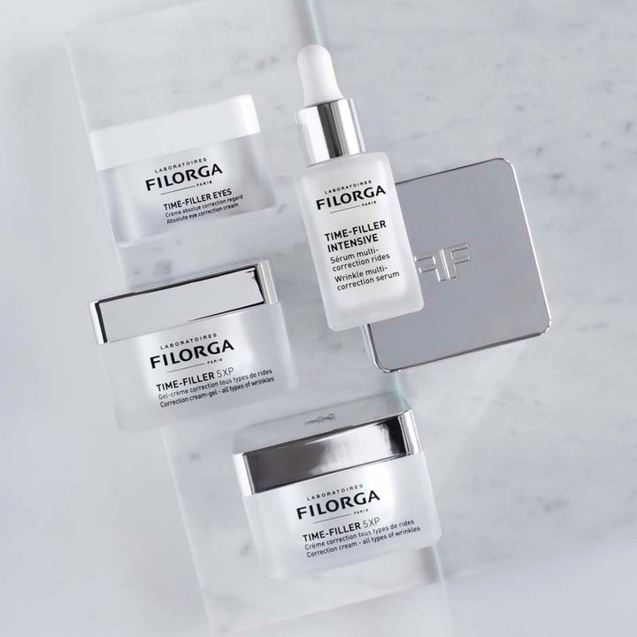Filorga Anti-Wrinkle Set med Time-Filler kräm ger anti age behandling i vita glasburkar med silverlock.