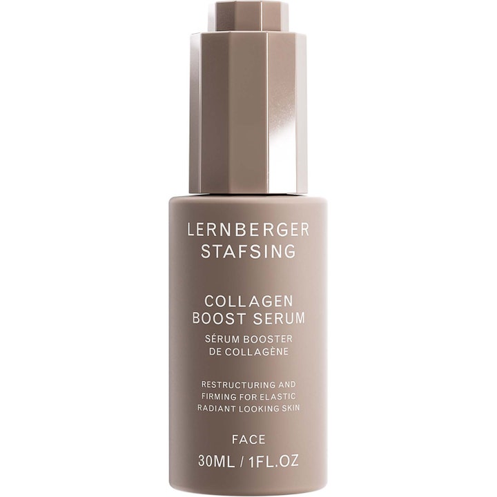 Lernberger Stafsing Collagen Boost Serum 30ml uppstramande ansiktsserum i beige matt flaska med silverfärgat lock