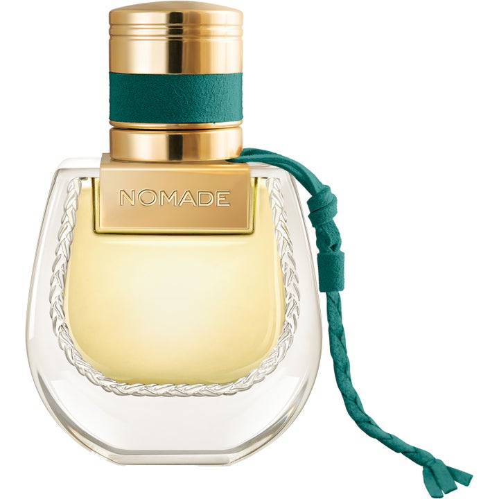 Chloé Nomade Jardin d'Égypte 30 ml edp rundad glasflaska med guldlock och en dekorativ turkos flätad rem