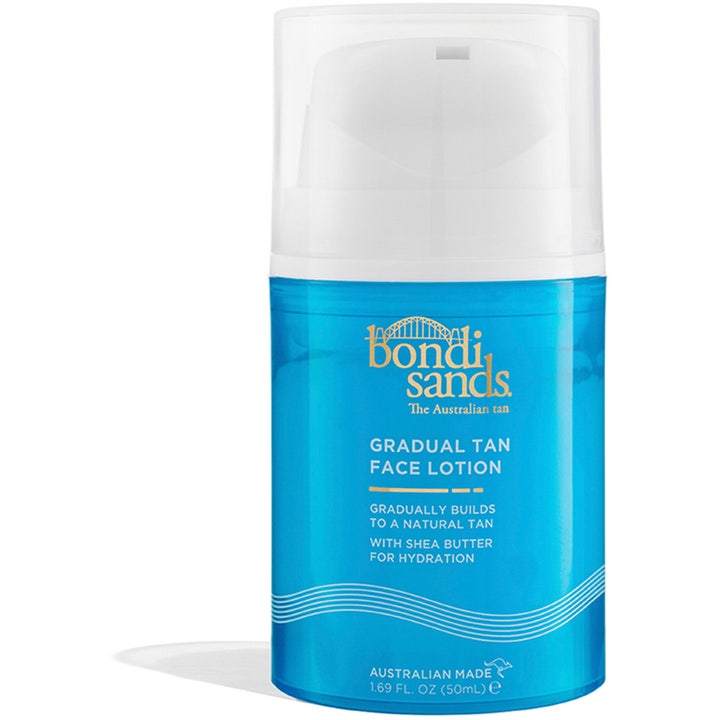 Bondi Sands Gradual Tan Face Lotion 50ml återfuktande ansiktskräm med brun utan sol i blå pumpflaska med vitt lock