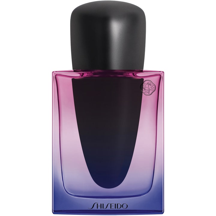 Shiseido Ginza Night 30 ml eau de parfum festparfym i lila och blåtonad glasflaska med ett svart matt lock