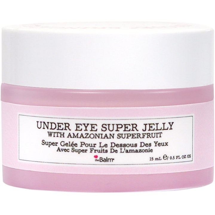 theBalm Under Eye Super Jelly 15 ml rynkreducerande amazoniska superfrukter ögonkräm i rosa burk med vitt lock
