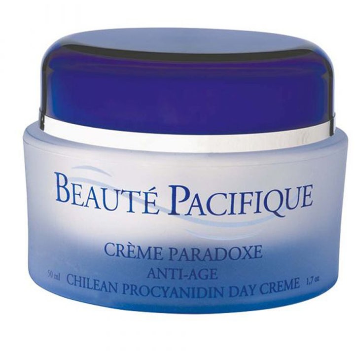 Beauté Pacifique Crème Paradoxe 50 ml återfuktande anti-rynk dagkräm i frostad glasburk med blått lock.